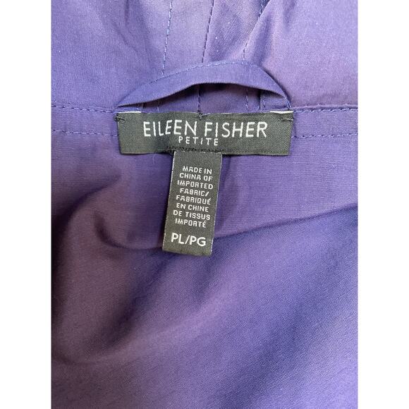 Eileen Fisher Reversible Hooded Jacket Women's Size Petite Large Black Purple - Picture 3 of 6